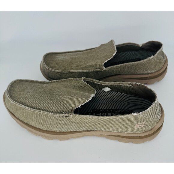 Skechers Mens Relaxed Fit Memory Foam 10.5 Slip-On Loafers Superior Milford Tan - Picture 5 of 12